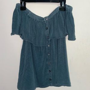 green over the shoulder top